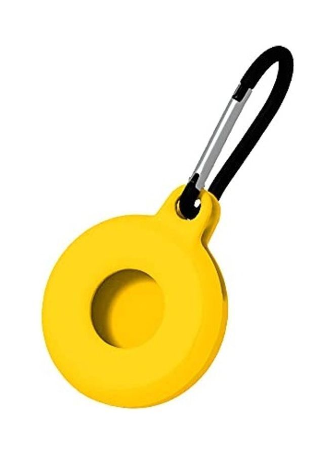 NIBEMINENT Silicone Case For AirTag With Keychain Hook Yellow 