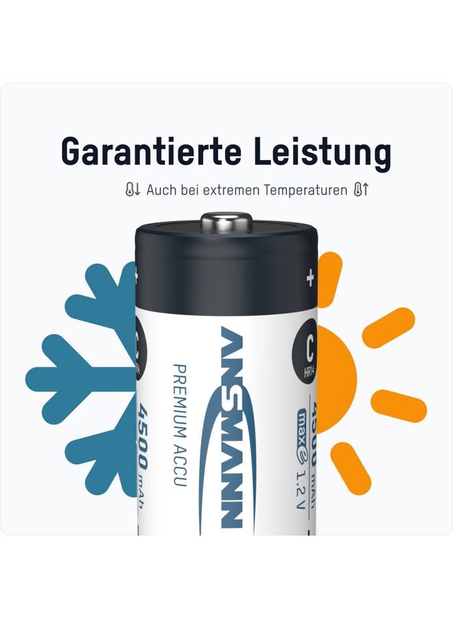 ANSMANN C Size Batteries [Pack of 4] Long Lasting Precharged Rechargeable C Type 4500 mAh NiMH MaxE Pro Battery For Flashlights, Operating Machines, Toys, LED Torch Lights - Image 5