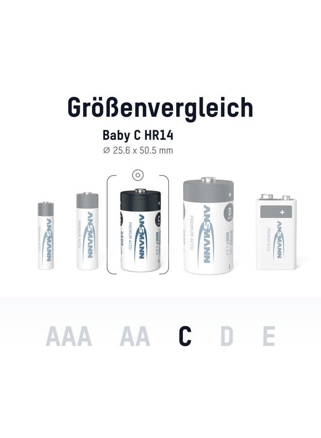 ANSMANN C Size Batteries [Pack of 4] Long Lasting Precharged Rechargeable C Type 4500 mAh NiMH MaxE Pro Battery For Flashlights, Operating Machines, Toys, LED Torch Lights - Image 3