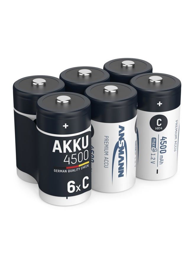 ANSMANN C Size Batteries [Pack of 4] Long Lasting Precharged Rechargeable C Type 4500 mAh NiMH MaxE Pro Battery For Flashlights, Operating Machines, Toys, LED Torch Lights - Image 1