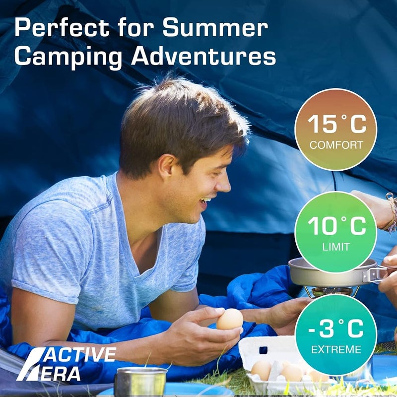 Active Era Outdoor Sleeping Bag for Camping, 3-4 Seasons, Compact Envelope Sleeping Bag with Lightweight Carry Bag, Warm Rectangular Mummy Sleeping Bag for Hiking - Image 5