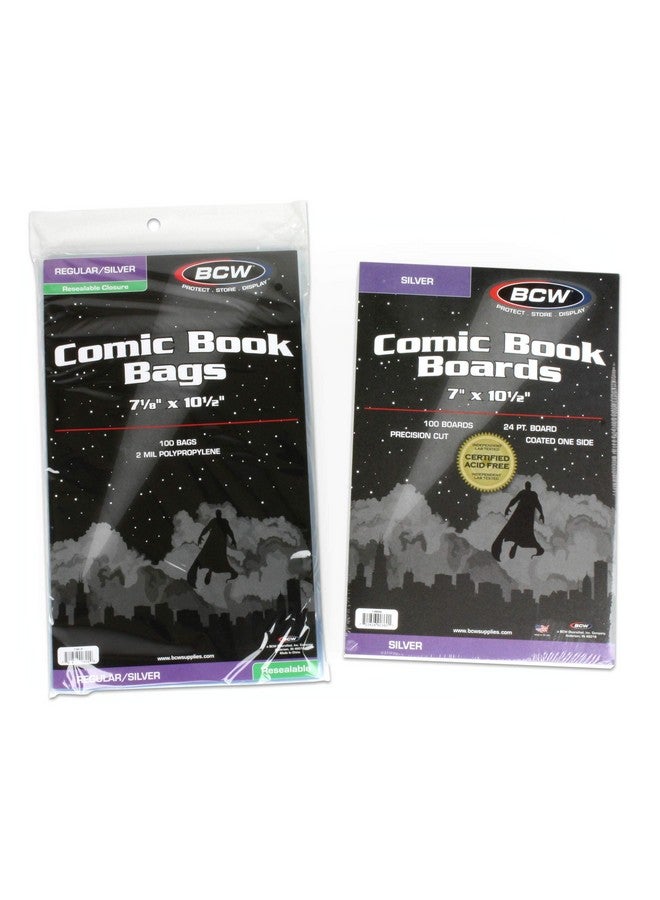 BCW 0) Silver Age Resealable Clear Comic Book Bags & Backer Boards By Bcw - Image 1