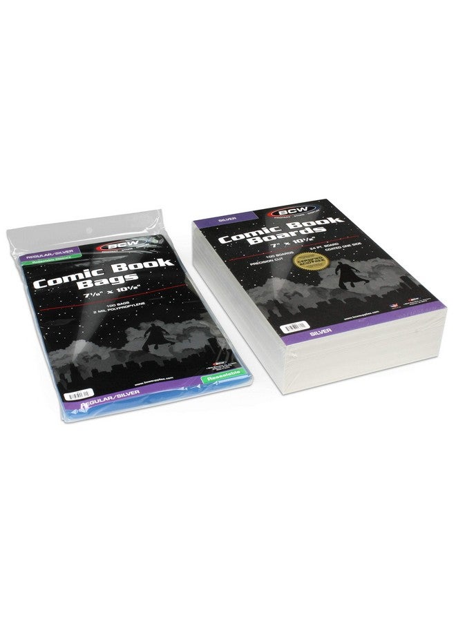 BCW 0) Silver Age Resealable Clear Comic Book Bags & Backer Boards By Bcw - Image 2