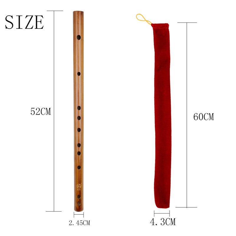 Generic Mini Flute Velvet Bag CDEFG Tuned Bamboo Professional Performance C tone 
