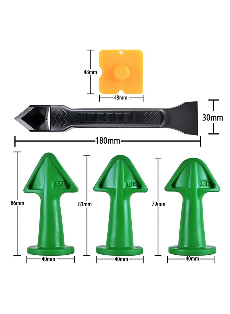 Zikra 5 pcs, Caulk Nozzle, Applicator, Silicone Caulking Tools, (6.5R, 10R, 13R), Silicone Sealant Finishing Tool Grout Scrapers kit for Tile or Brick Joints - Image 4