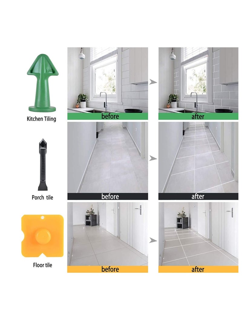 Zikra 5 pcs, Caulk Nozzle, Applicator, Silicone Caulking Tools, (6.5R, 10R, 13R), Silicone Sealant Finishing Tool Grout Scrapers kit for Tile or Brick Joints - Image 3