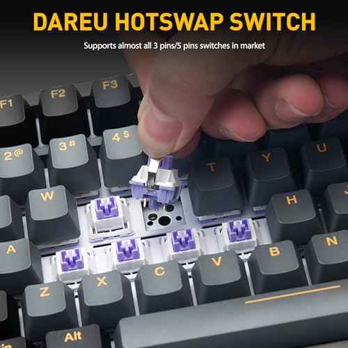 DAREU EK75PRO Wireless 75% RGB Hot-Swappable Mechanical Gaming Keyboard with Knob,2.4Ghz/BT5.1/USB-C Connectivity, 81 Keys Gasket Mount, PBT Keycaps&Linear Dream Switch for Win/MAC - Image 4