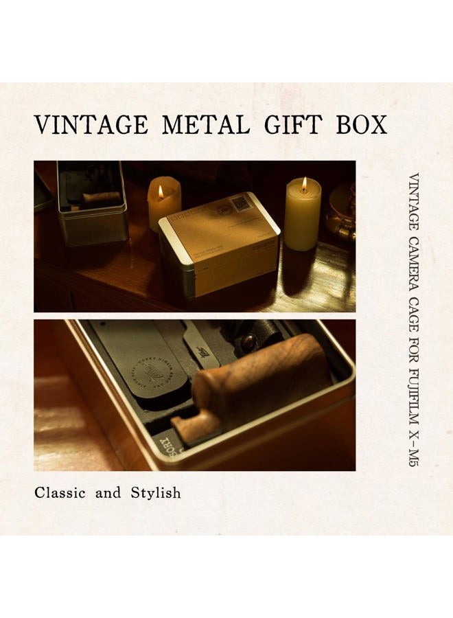 Tilta Vintage Camera Cage Compatible with Fujifilm X-M5 Base Kit | Thumb Grip | Strap Attachments | Mounting Points | Lightweight (Silver) - Image 4