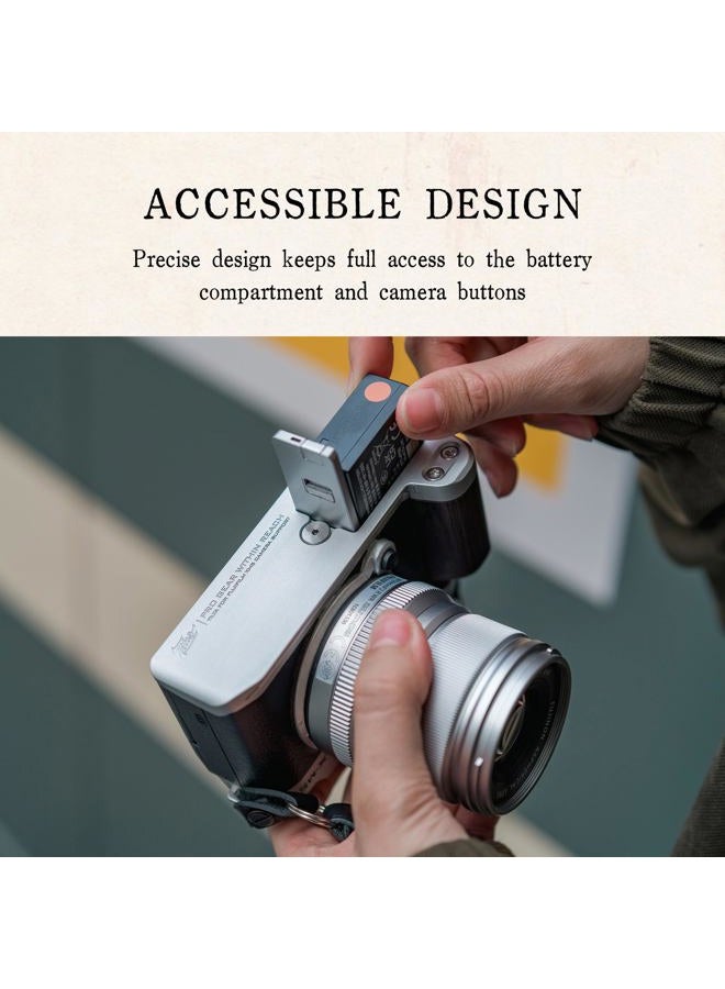 Tilta Vintage Camera Cage Compatible with Fujifilm X-M5 Base Kit | Thumb Grip | Strap Attachments | Mounting Points | Lightweight (Silver) - Image 5