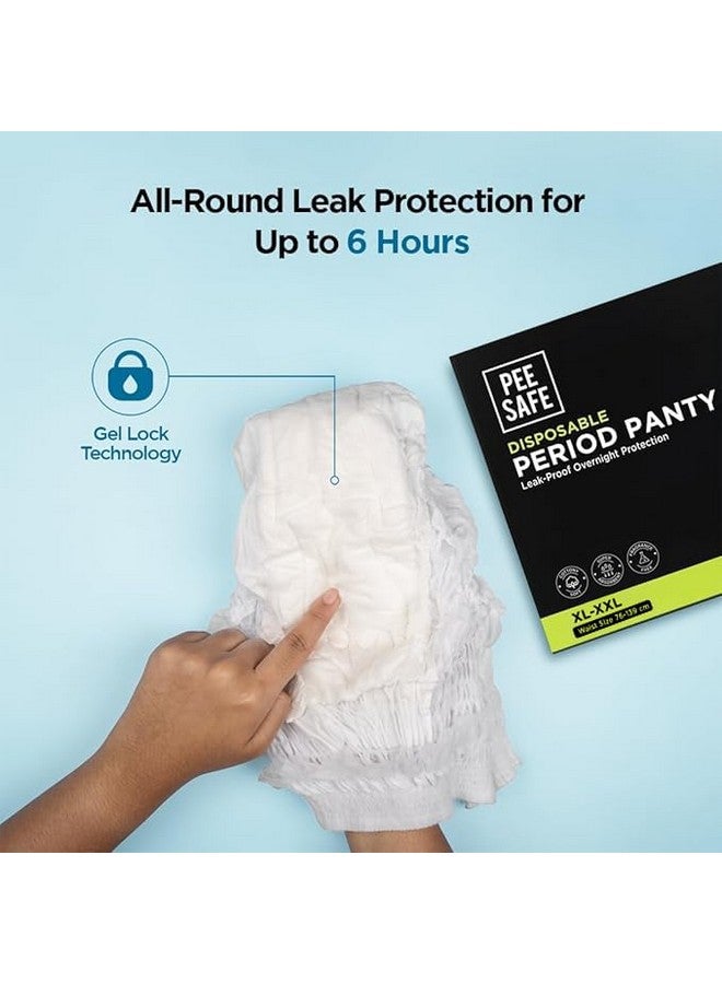PEESAFE Pee Safe Disposable Period Panties For Women Leak Proof | Xl-Xxl | Pack Of 4 | 360° Protection | Overnight Comfort | Rash & Toxin Free | No Leakage | Seamless Fit | Period Panty For Heavy Flow White  - Image 5