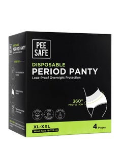 PEESAFE Pee Safe Disposable Period Panties For Women Leak Proof | Xl-Xxl | Pack Of 4 | 360° Protection | Overnight Comfort | Rash & Toxin Free | No Leakage | Seamless Fit | Period Panty For Heavy Flow White  - Image 1