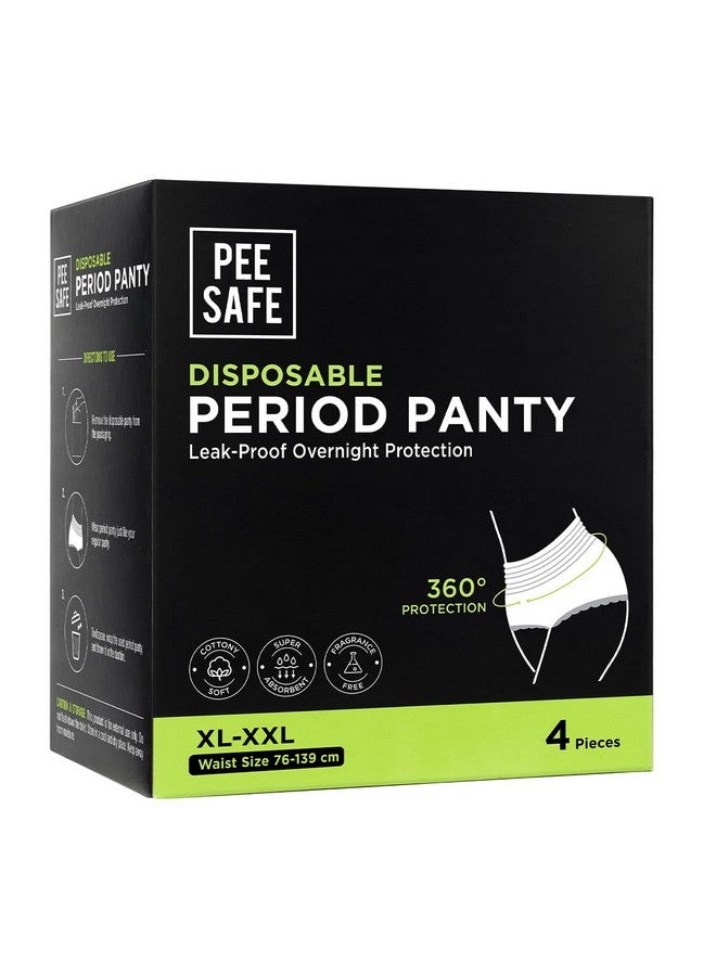 PEESAFE Pee Safe Disposable Period Panties For Women Leak Proof | Xl-Xxl | Pack Of 4 | 360° Protection | Overnight Comfort | Rash & Toxin Free | No Leakage | Seamless Fit | Period Panty For Heavy Flow White  - Image 1