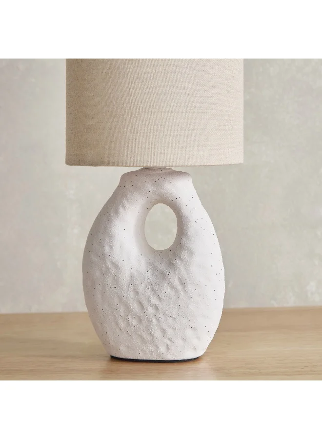 Home Box Amelie Table Lamp With Ceramic Base And Linen Shade - 32 Cm