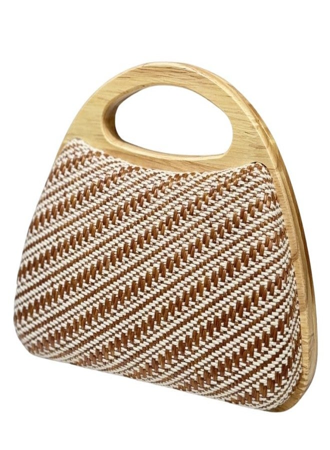 Mastyle® Woven Straw Wooden Handbag For Women With Simple Design Suitable For Outings - Image 1