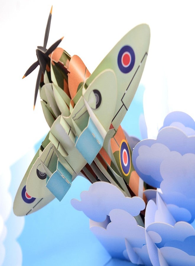 ASVP Shop Spitfire 3D Pop Up Card, RAF Gifts, Gift for plane admirer , Handmade Father’s Day Card, Birthday Card, Flying Spitfire 3D model - Image 2
