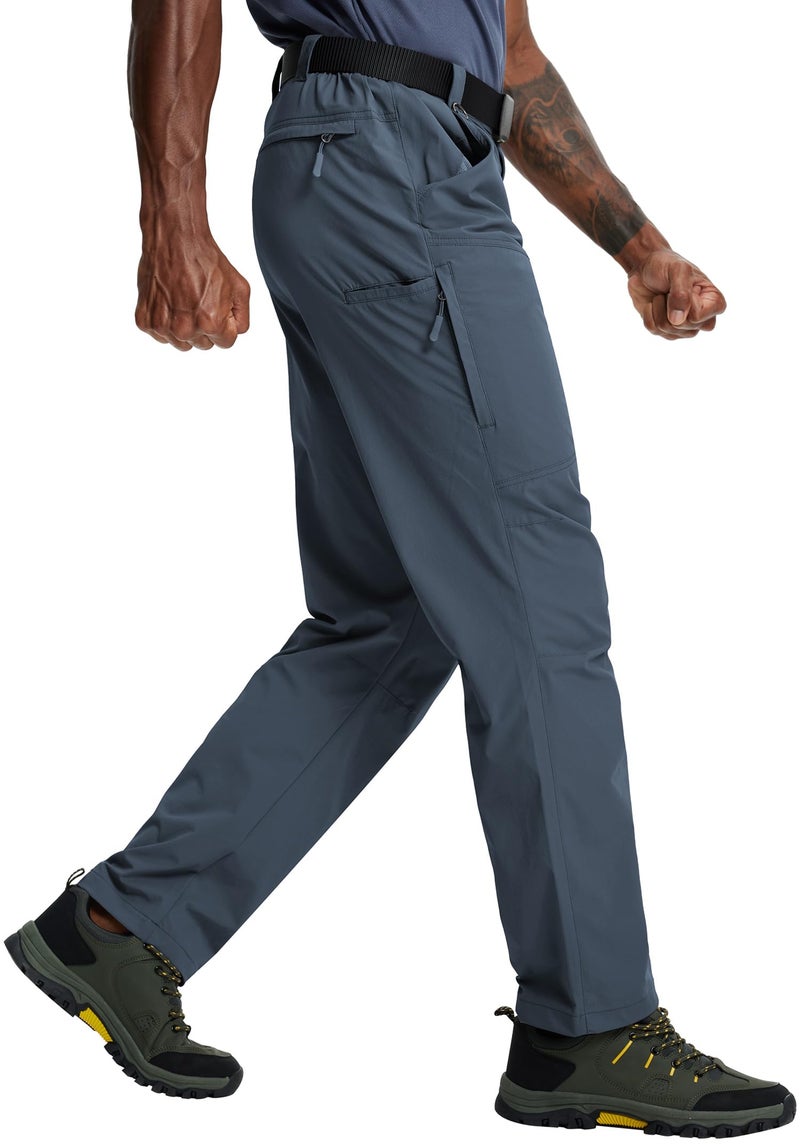 Zoofly Mens Lightweight Hiking Pants Flex Cargo Work Tactical Nylon Stretch Waterproof Quick Dry Fishing Outdoor Travel (Gray, 44W*30L) - Image 1