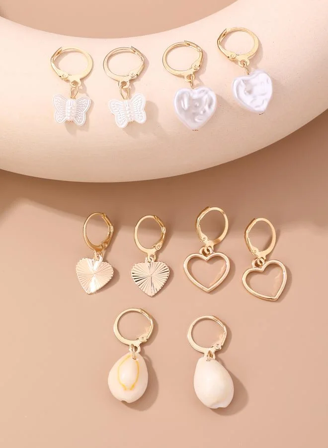 Take Two Set of 5 - Heart and Butterfly Hoop Earrings