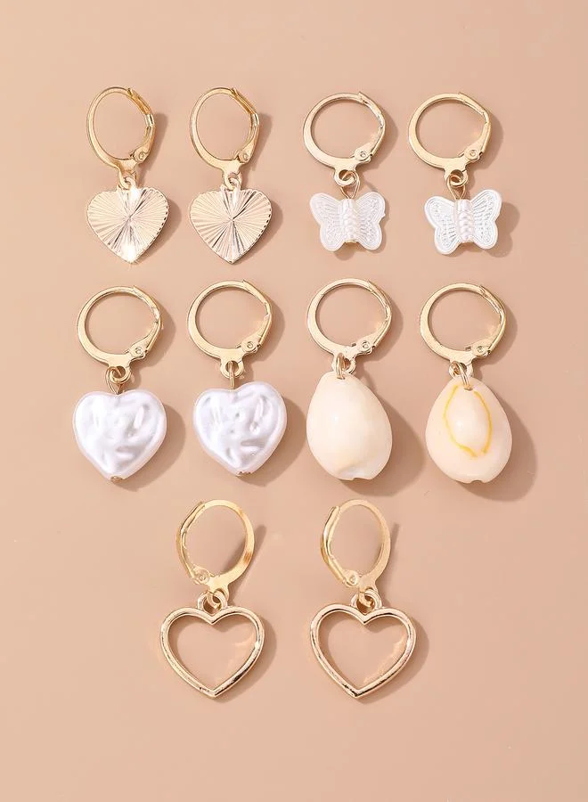 Take Two Set of 5 - Heart and Butterfly Hoop Earrings