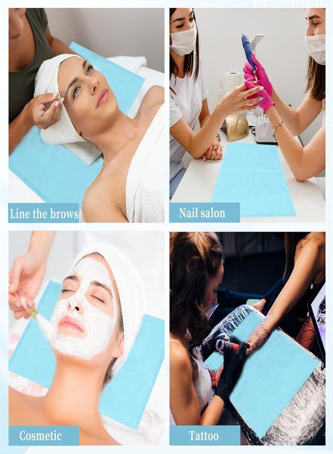BOMOQING 125Pcs Disposable Nail Paper Towels for Acrylic, 3 Ply Foldable Nail Table Mat, Waterproof Nail Art Practice Sheet Clean Pads Napkins, Nail Supplies for Manicure Salon or Home Use (Blue) - Image 3