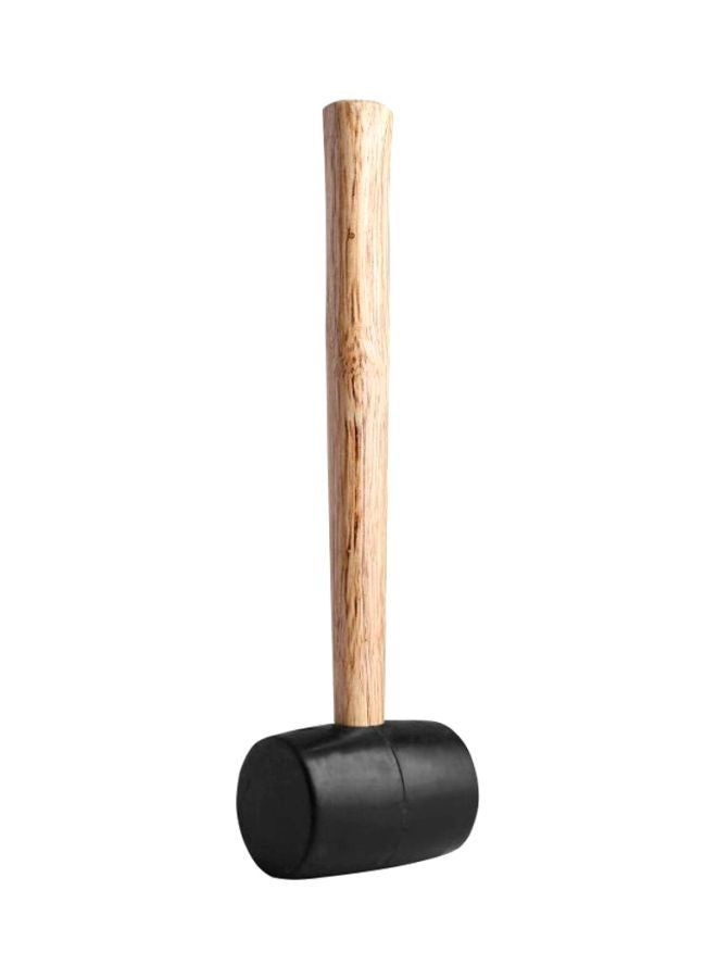 GEEPAS Rubber Mallet Wooden Handle 16 Oz Rubber head - Hardwood Shaft Rubber Mallet Double-Face Hammer with Soft/Hard Tips | Ideal for woodworking, cabinet and furniture making, auto body and metal fabrication Brown/Black - Image 3