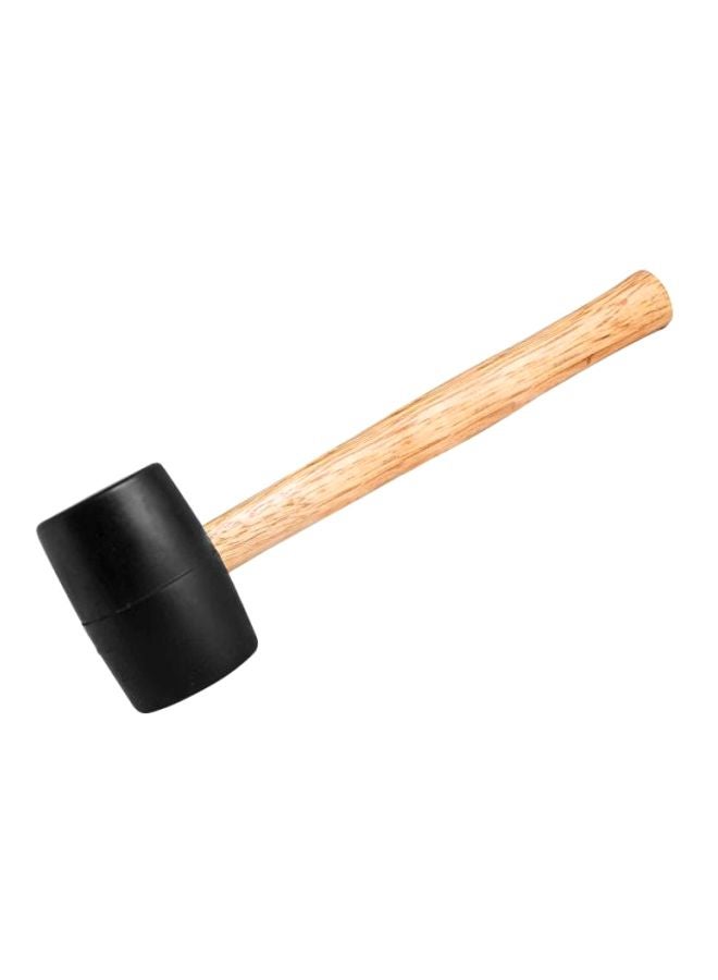 GEEPAS Rubber Mallet Wooden Handle 16 Oz Rubber head - Hardwood Shaft Rubber Mallet Double-Face Hammer with Soft/Hard Tips | Ideal for woodworking, cabinet and furniture making, auto body and metal fabrication Brown/Black - Image 2