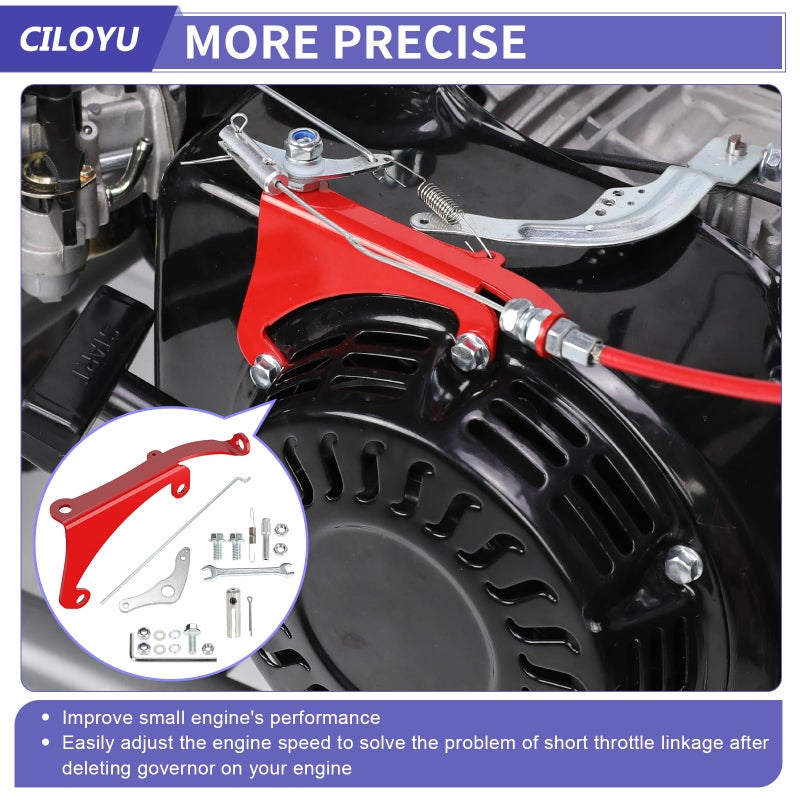 CILOYU Throttle Control Linkage Bracket Kit Compatible with Predator 212 224cc GX160 GX200 Engine Coleman CT200U BT200X CT200U-EX Axis M200 Baja MB200 Mini Bike Go Kart Part Governor Rod Return Spring - Image 4