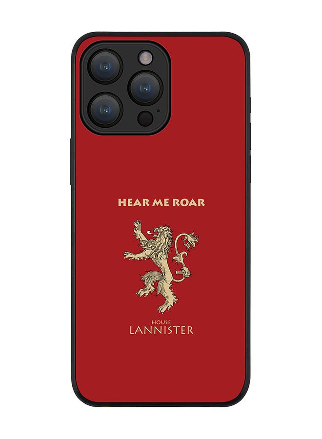 Stylizedd Cover for iPhone 15 Pro Case Rugged Black Slim fit Soft Flexible Anti Drop TPU Gel Thin Protective Phone Cases - GOT House Lannister  - Image 1