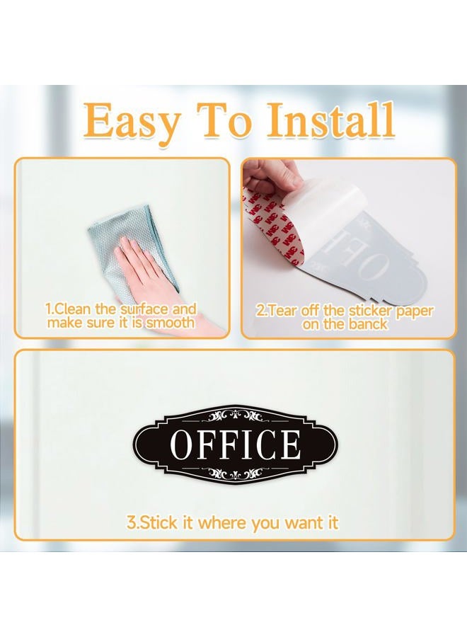 LUHIMO The Office Door Sign for Home and Business，Self-Adhesive Waterproof and Fade-Resistant Modern Office Sign Sticker for House，Business，Door, Window Black - Image 3