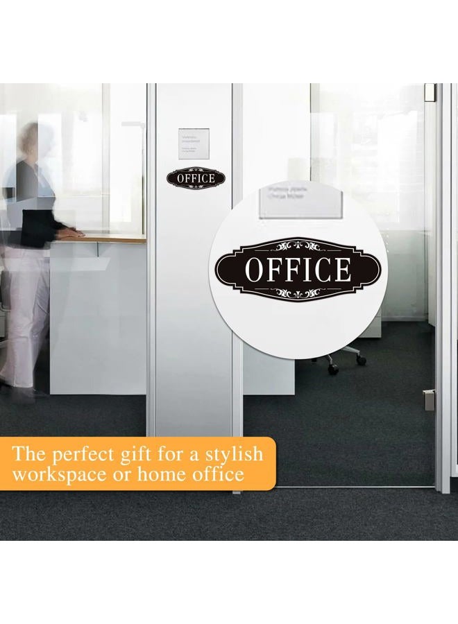 LUHIMO The Office Door Sign for Home and Business，Self-Adhesive Waterproof and Fade-Resistant Modern Office Sign Sticker for House，Business，Door, Window Black - Image 4