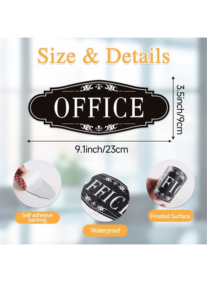 LUHIMO The Office Door Sign for Home and Business，Self-Adhesive Waterproof and Fade-Resistant Modern Office Sign Sticker for House，Business，Door, Window Black - Image 2
