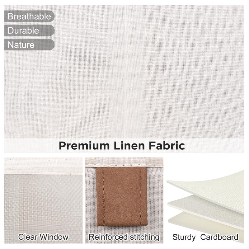 COYACOOL Linen Closet Organizers and Storage, Closet Storage Bins Basket Organizer, Foldable Organization Baskets with Mesh Window for Clothes Towels and Toys, 10.75" x 10.75" x 7.5", Beige, 4 pack - Image 4