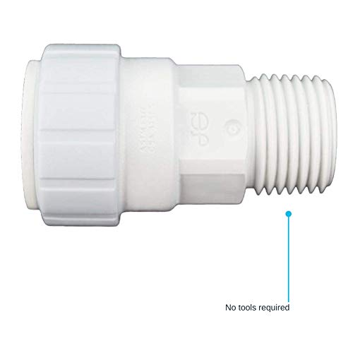John Guest Speedfit 1/2 Inch CTS x 1/2 Inch NPT Push-fit Male Connector, Push to Connect Plastic Plumbing Fitting, White, PSEI012024P - Image 3