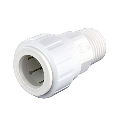 John Guest Speedfit 1/2 Inch CTS x 1/2 Inch NPT Push-fit Male Connector, Push to Connect Plastic Plumbing Fitting, White, PSEI012024P - Image 1