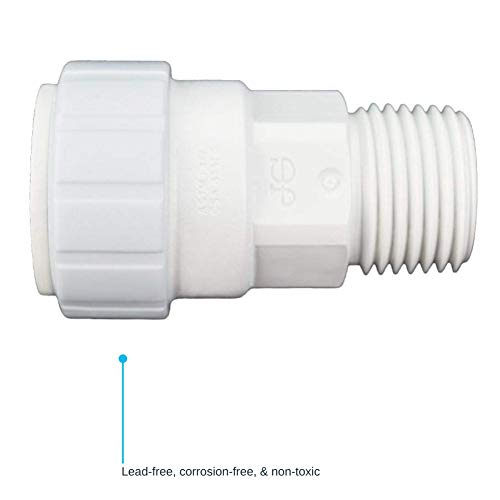 John Guest Speedfit 1/2 Inch CTS x 1/2 Inch NPT Push-fit Male Connector, Push to Connect Plastic Plumbing Fitting, White, PSEI012024P - Image 5