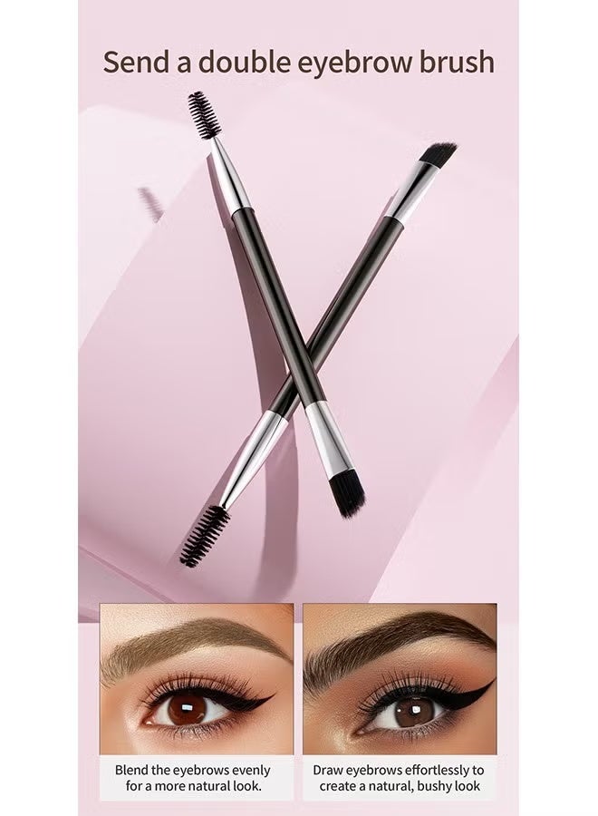 QIC Eyebrow Pen, Ultra-Precise Pen for Hair-Like Strokes, Eyebrow Pencil 2-In-1 Dual-Ended Eyebrow Pen with Double Eyebrow Brush, for Natural Hair-Like Brows, Long Lasting, Brown - Image 5