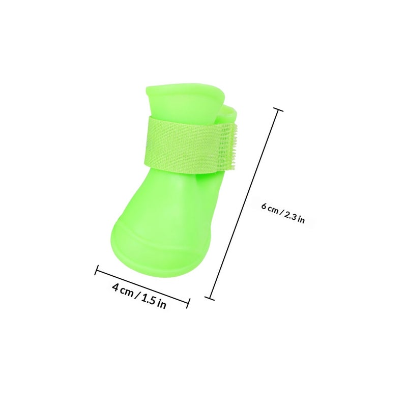 Little Pet Dog Puppy Anti- Rain Snow Boots Candy Colors Rubber Boots Shoes - Size (Green) - Image 2