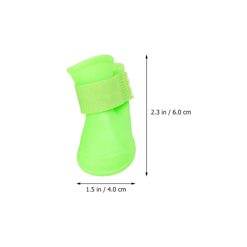 Little Pet Dog Puppy Anti- Rain Snow Boots Candy Colors Rubber Boots Shoes - Size (Green) - Image 3