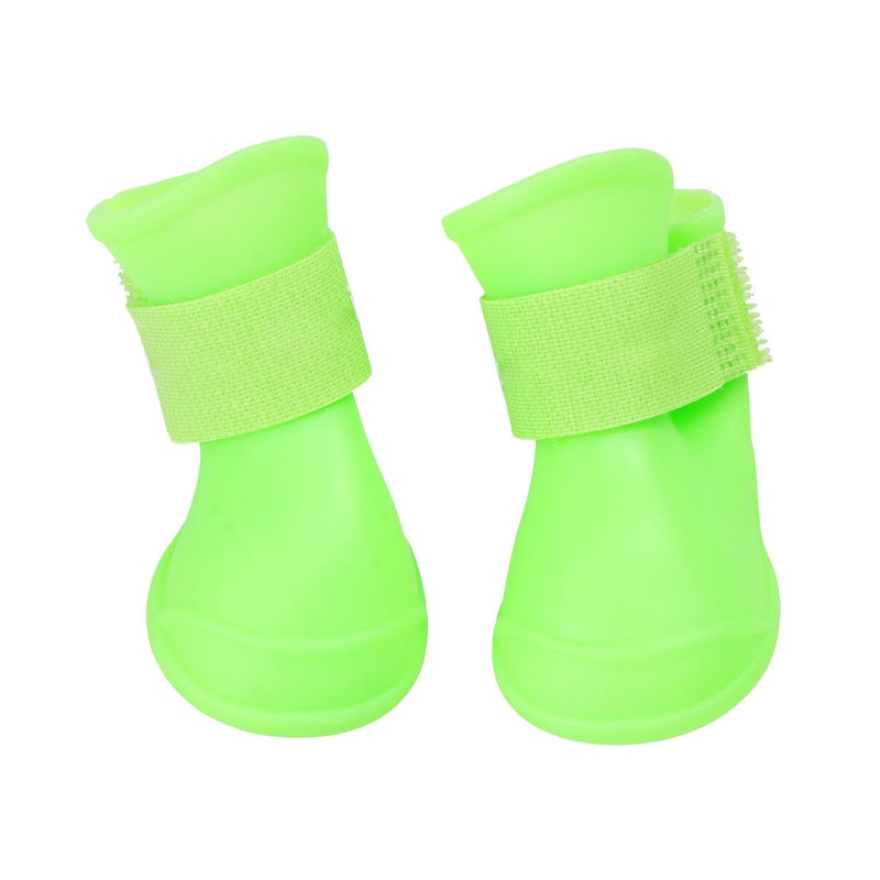 Little Pet Dog Puppy Anti- Rain Snow Boots Candy Colors Rubber Boots Shoes - Size (Green) - Image 1