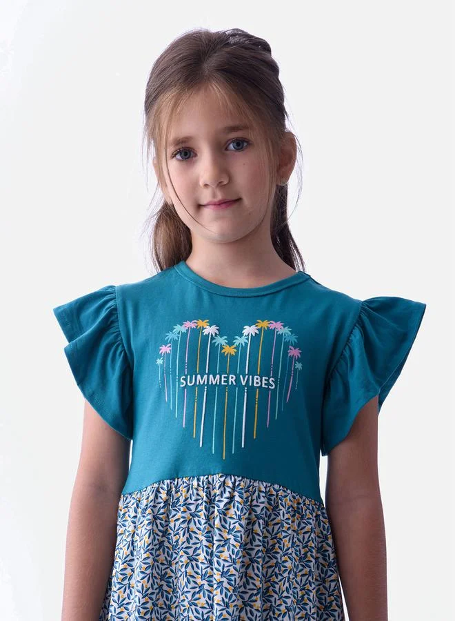 victor and jane Printed Bodice Dress