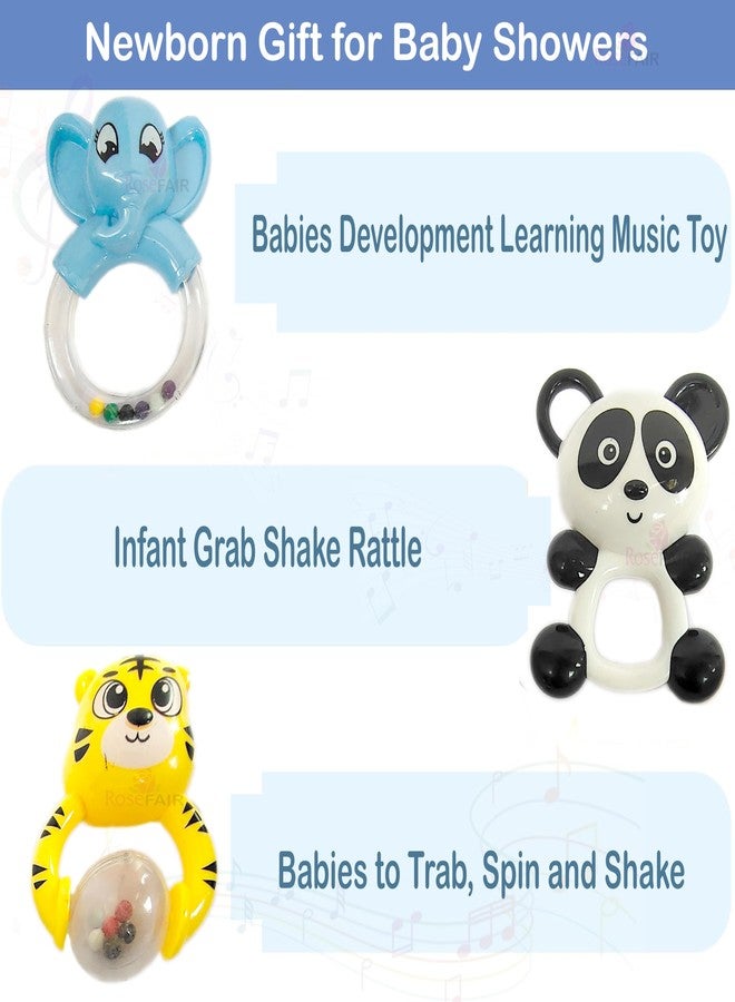 ROSEFAIR Plastic Colorful Grab Rattles Toys for New Born Baby & Infants, Early Age Toys for Kids, Infant Toys, Newborn Baby Gift Toys (3 Pcs-D) - Image 5