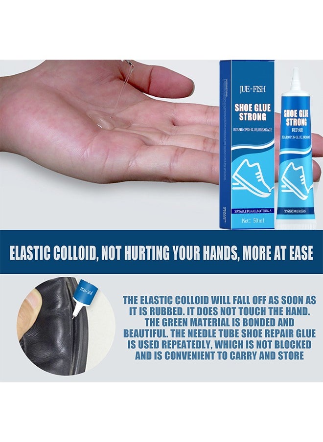 JUE-FISH - Self-Adhesive Shoemaker Shoe Glue, Strong Shoe Glue Fix Soles Heels, Shoe Repair Glue, Shoe Glue Sole Repair Adhesive, Quick Dry Waterproof Adhesive Leather Repair Tools, Works With All Footwear - Image 1