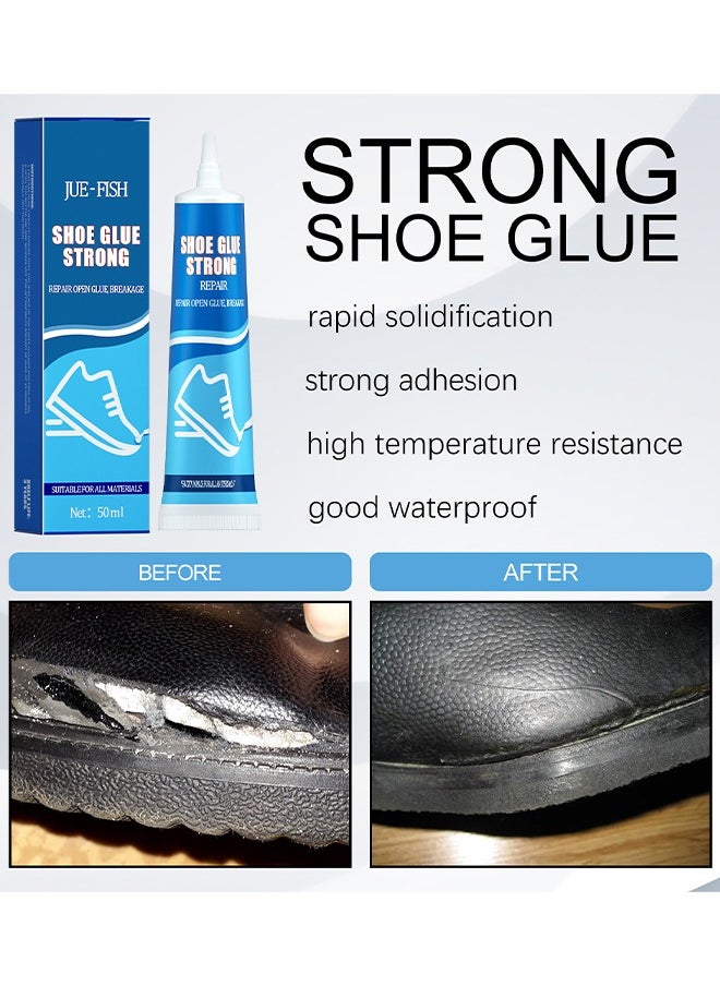JUE-FISH - Self-Adhesive Shoemaker Shoe Glue, Strong Shoe Glue Fix Soles Heels, Shoe Repair Glue, Shoe Glue Sole Repair Adhesive, Quick Dry Waterproof Adhesive Leather Repair Tools, Works With All Footwear - Image 1