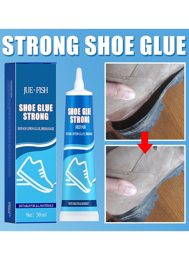 JUE-FISH - Self-Adhesive Shoemaker Shoe Glue, Strong Shoe Glue Fix Soles Heels, Shoe Repair Glue, Shoe Glue Sole Repair Adhesive, Quick Dry Waterproof Adhesive Leather Repair Tools, Works With All Footwear - Image 1