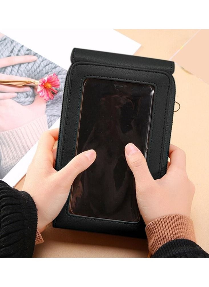 DubaiGallery Women Bags Soft Leather Wallets Touch Screen Cell Phone Purse Crossbody  - Image 2