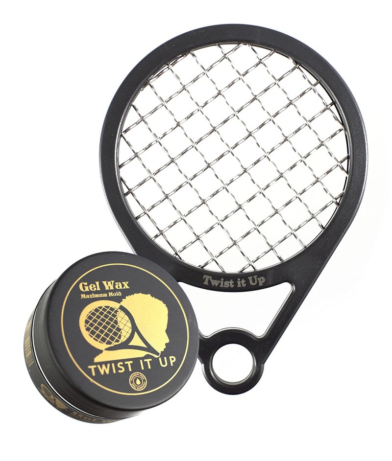 Twist Up Comb Gel Unity Black  Alternative to Hair Sponges Creates Curls and Twists for Black Men Tennis Racket Design