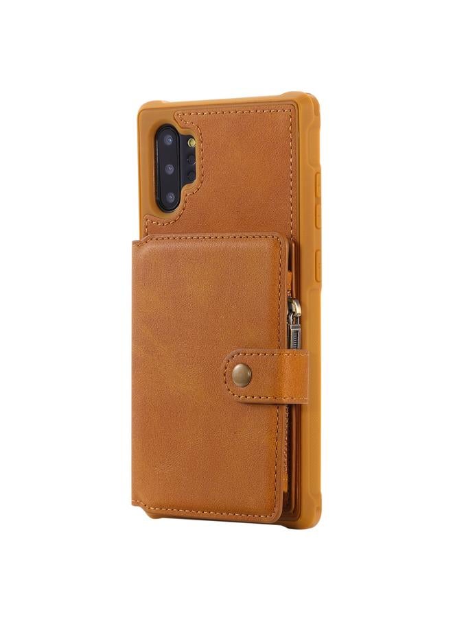 S-TOP Case For Galaxy Note 10 Plus Zipper Shockproof Protective Case with Card Slots & Bracket & Photo Holder & Wallet Function - Image 2