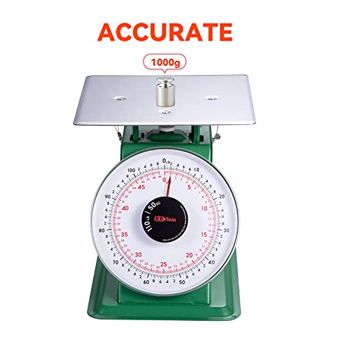 ta da Tada 110-LBS Heavy Duty Portion-Control Mechanical Kitchen and Food Scale Industrial Dial Scale with Stainless Steel Platform - Image 2