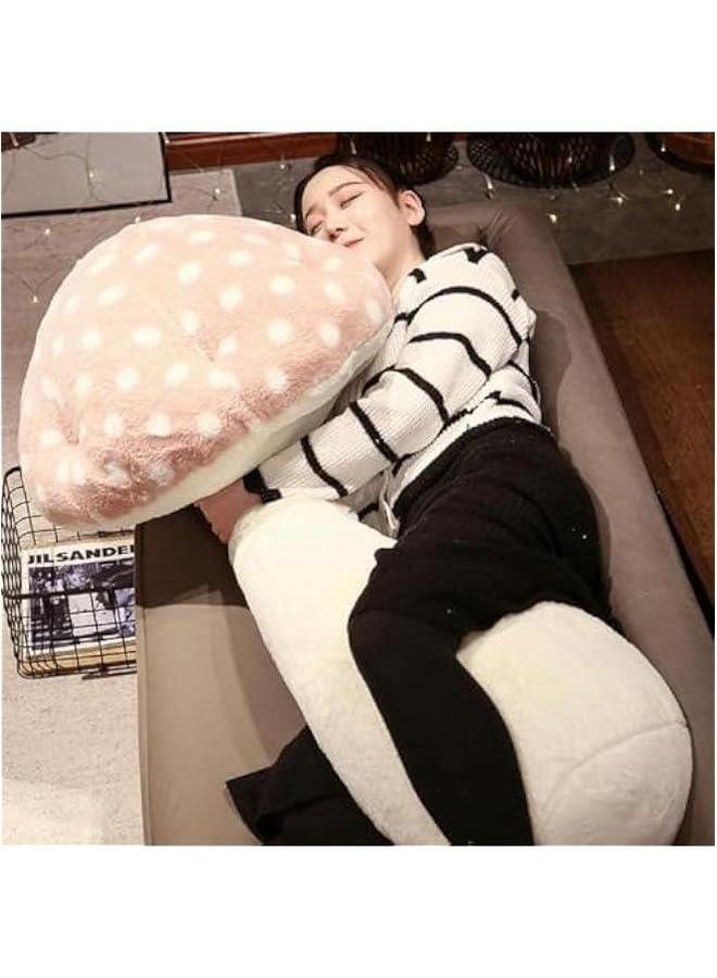 Mushroom Body Pillow, Shaped Stuffed Long Cute Plush Pillowcase Decor (Gray, 31.5in)  - Image 3