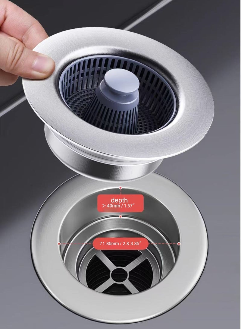 مصفاة حوض المطبخ 3 في 1، سدادة حوض المطبخ المنبثقة، مصفاة لحوض المطبخ، فلتر تصريف حوض المطبخ للمطبخ - Image 4