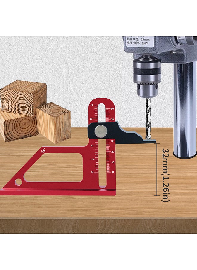 Woodworking TableSaw Depth Gauge 0-60mm Adjustable Metric & Inch Router Table Height Measuring Ruler Aluminum Alloy Measuring Gauge  - Image 4